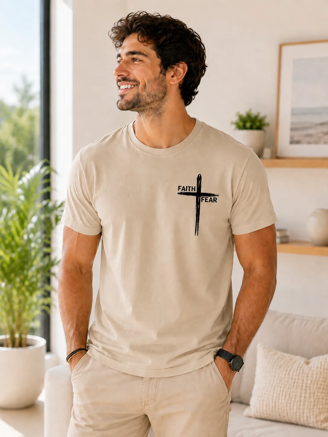Camiseta Hombre Faith Over Fear