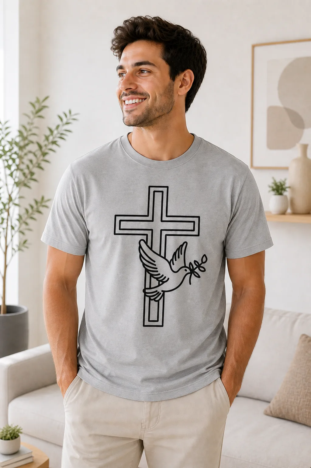 Camiseta Cristiana Cruz y Paloma