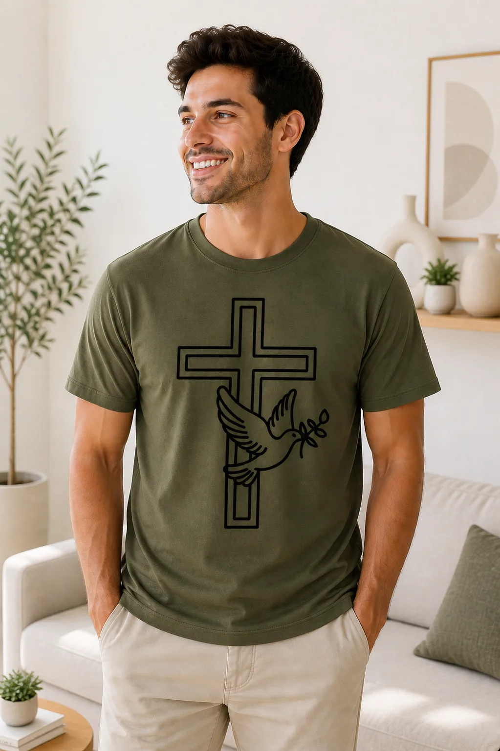 Camiseta Cristiana Cruz y Paloma