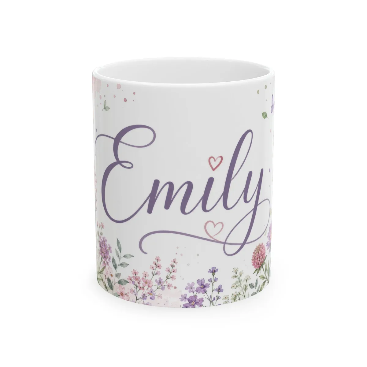 Taza Clásica Blanca Floral Personalizada