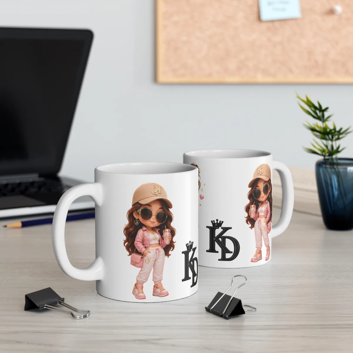 Taza Clásica Blanca de 11 oz – Diseño Fashion Girl Personalizado