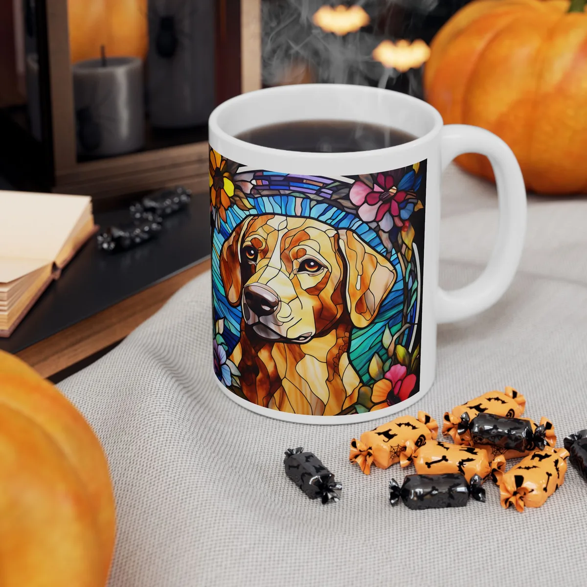 Taza Clásica Blanca – Diseño Perro Artístico