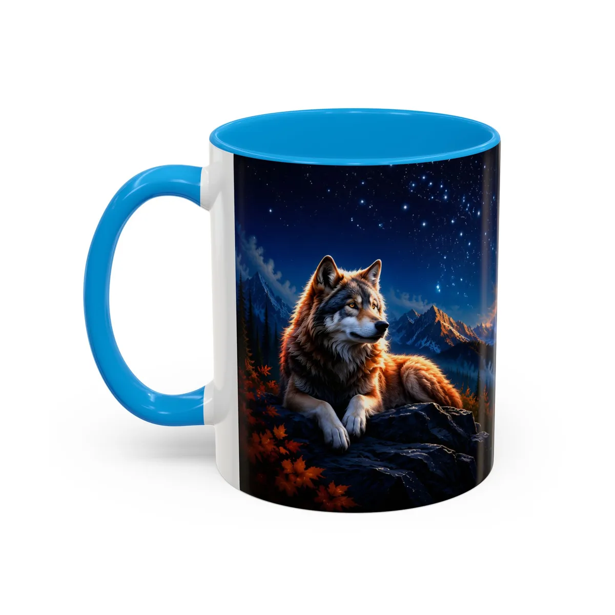 Taza Bicolor Lobos del Atardece