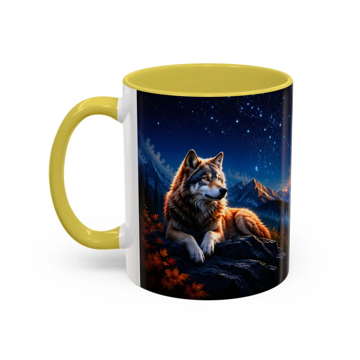 Taza Bicolor Lobos del Atardece
