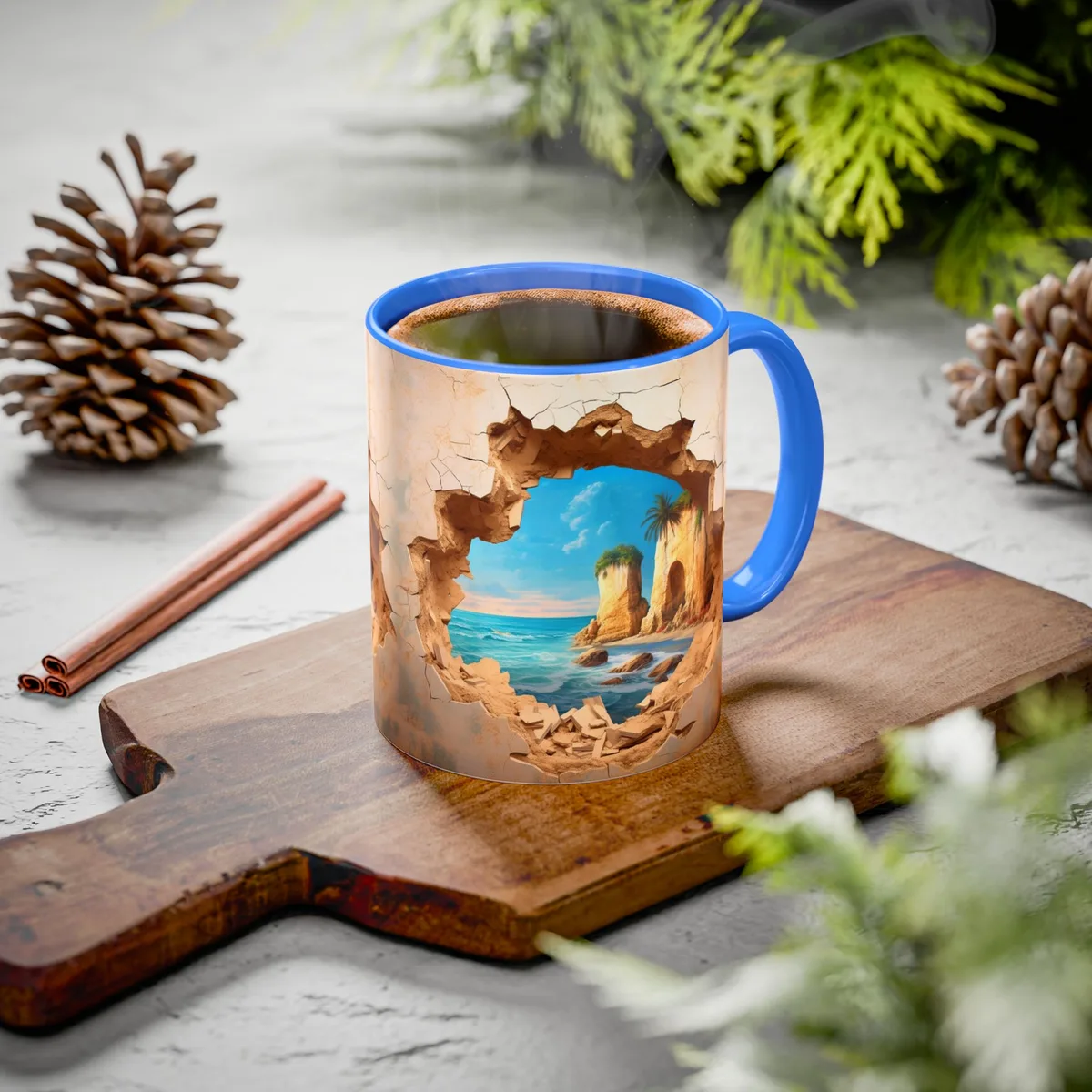 Taza Bicolor Paisaje Costero