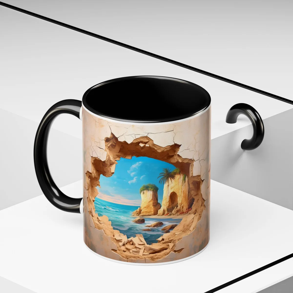 Taza Bicolor Paisaje Costero