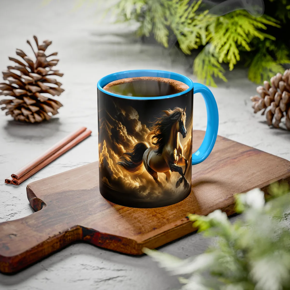 Taza de Color con Diseño de Caballo Majestuoso