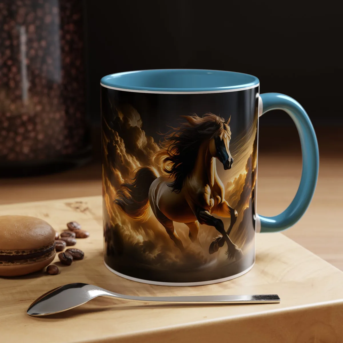 Taza de Color con Diseño de Caballo Majestuoso