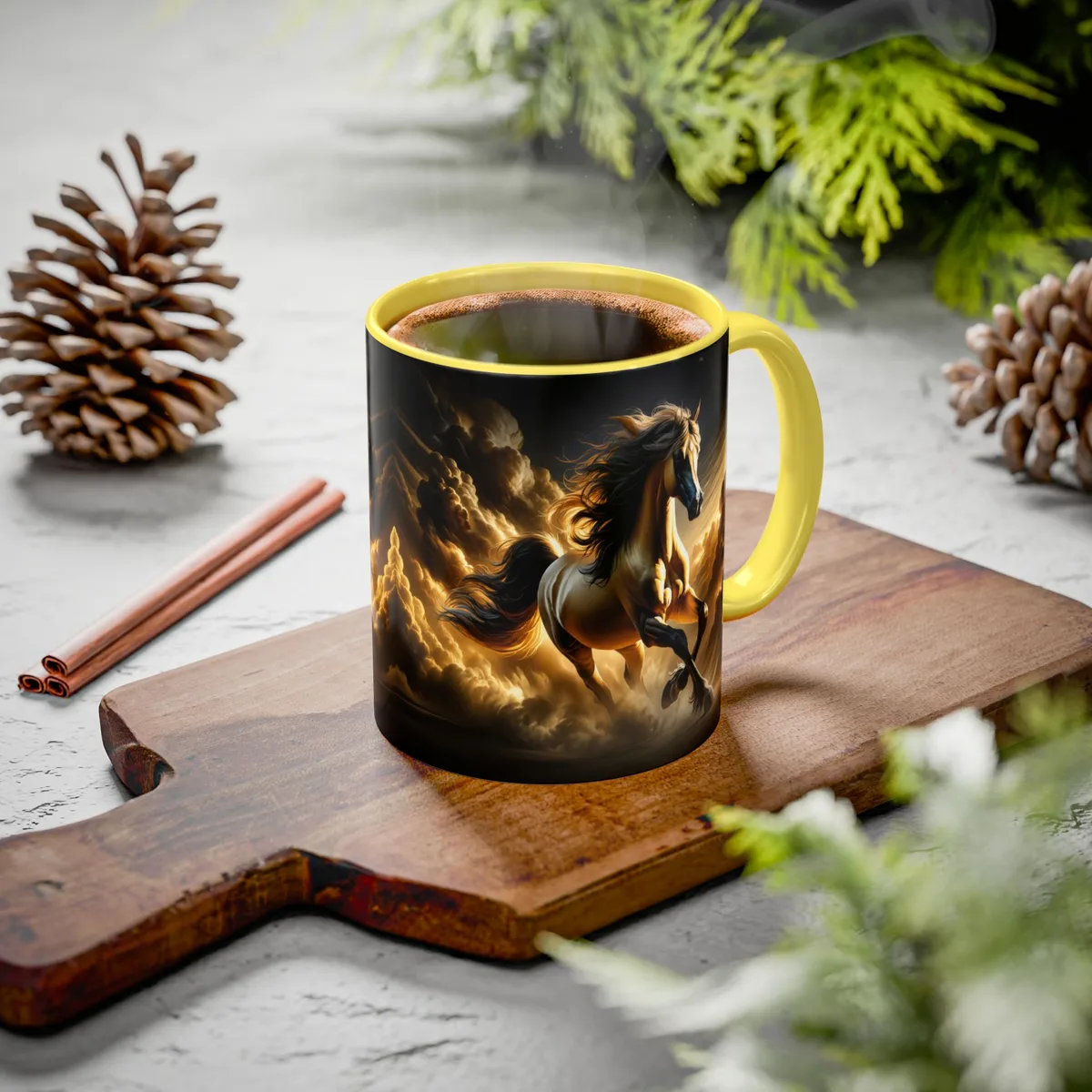Taza de Color con Diseño de Caballo Majestuoso