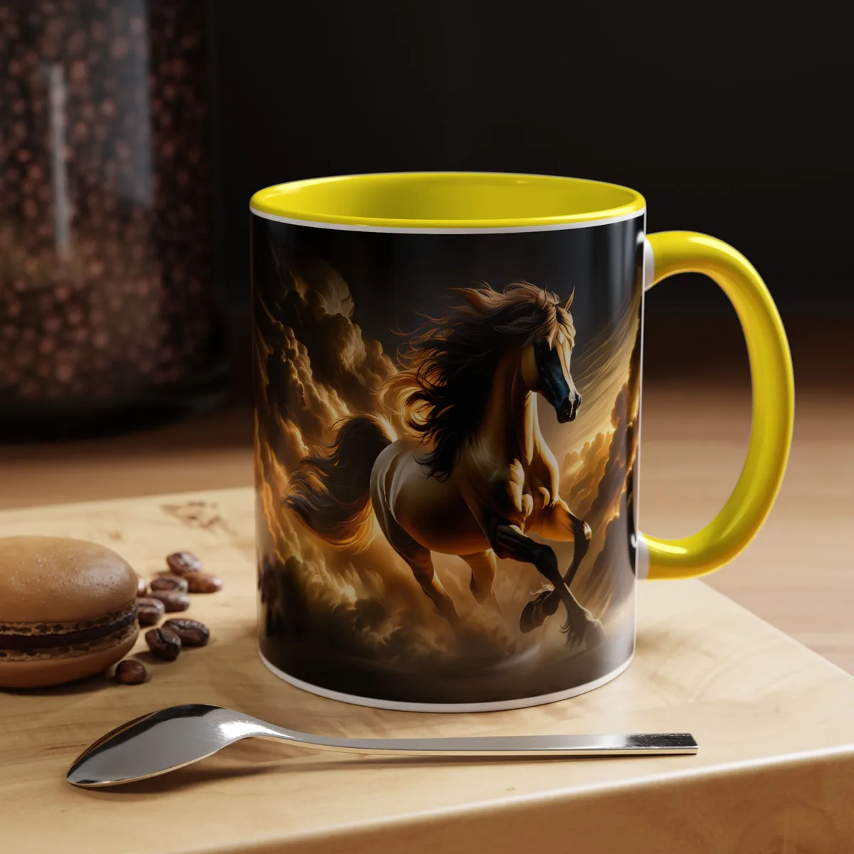 Taza de Color con Diseño de Caballo Majestuoso