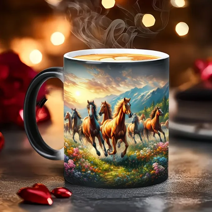 Taza Mágica Caballos en Libertad