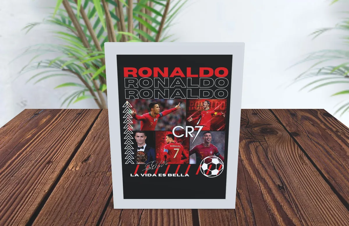 Lámina Decorativa de Aluminio Diseño Cristiano Ronaldo CR7