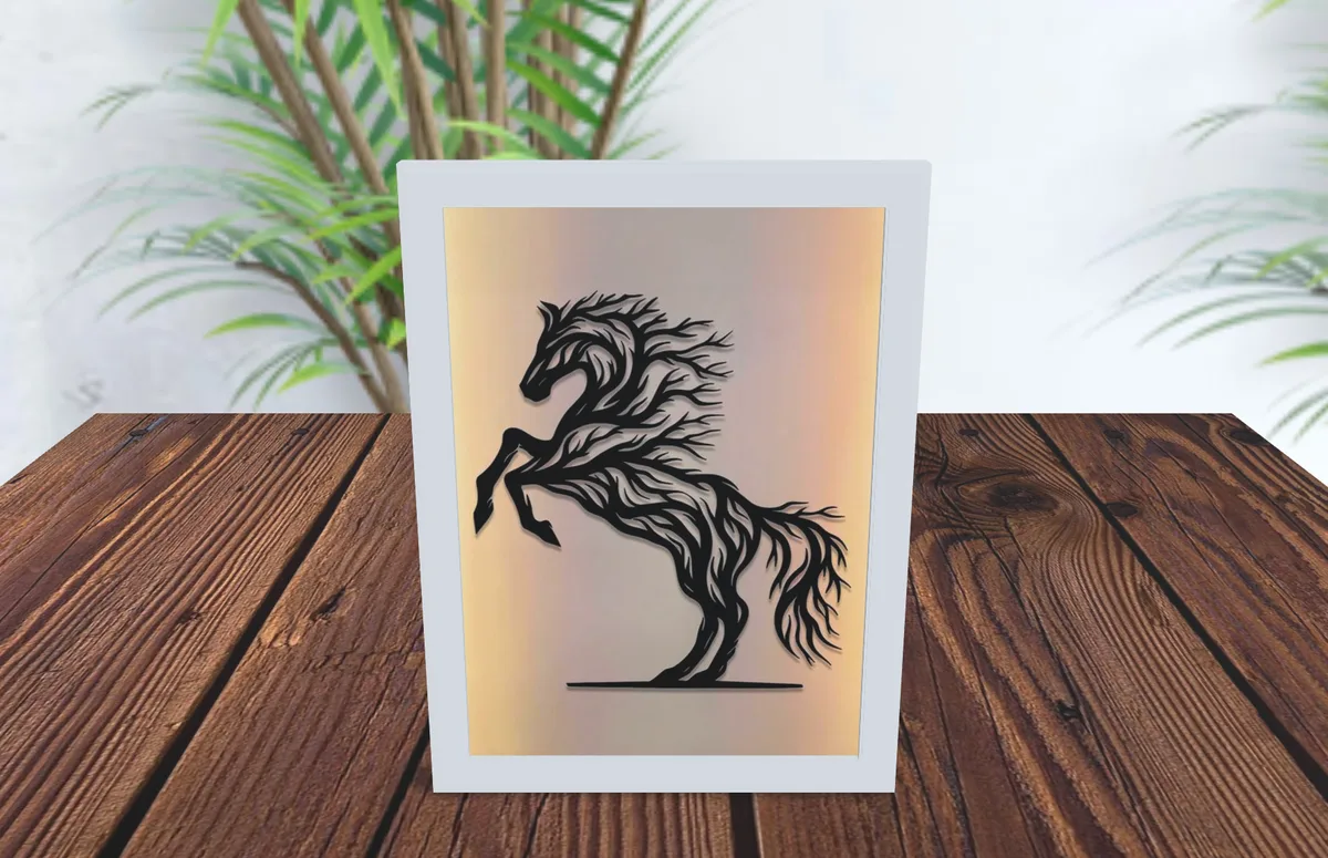 Lámina Decorativa de Aluminio Caballo Abstracto Minimalista