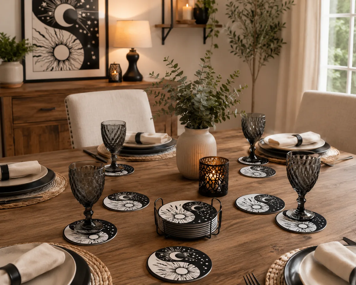 Posavasos Decorativo Yin Yang Sol y Luna