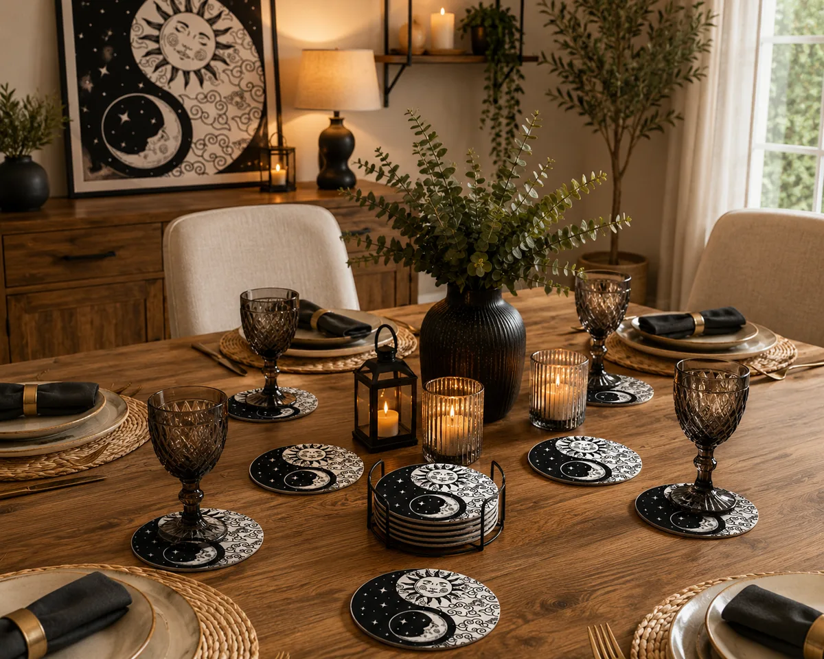 Posavasos Decorativo Sol y Luna Celestial