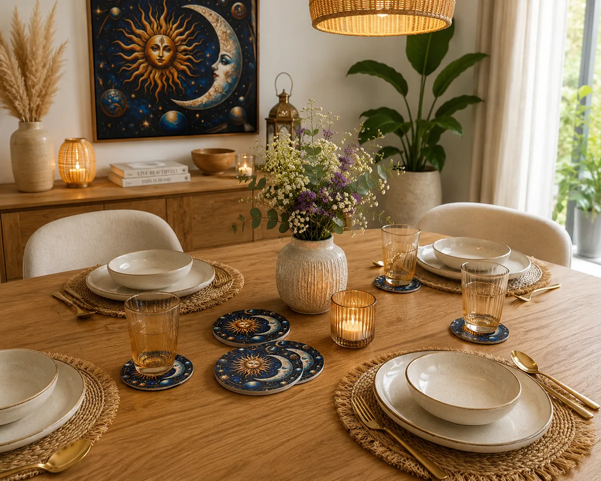 Posavasos Decorativo Sol y Luna Celestial