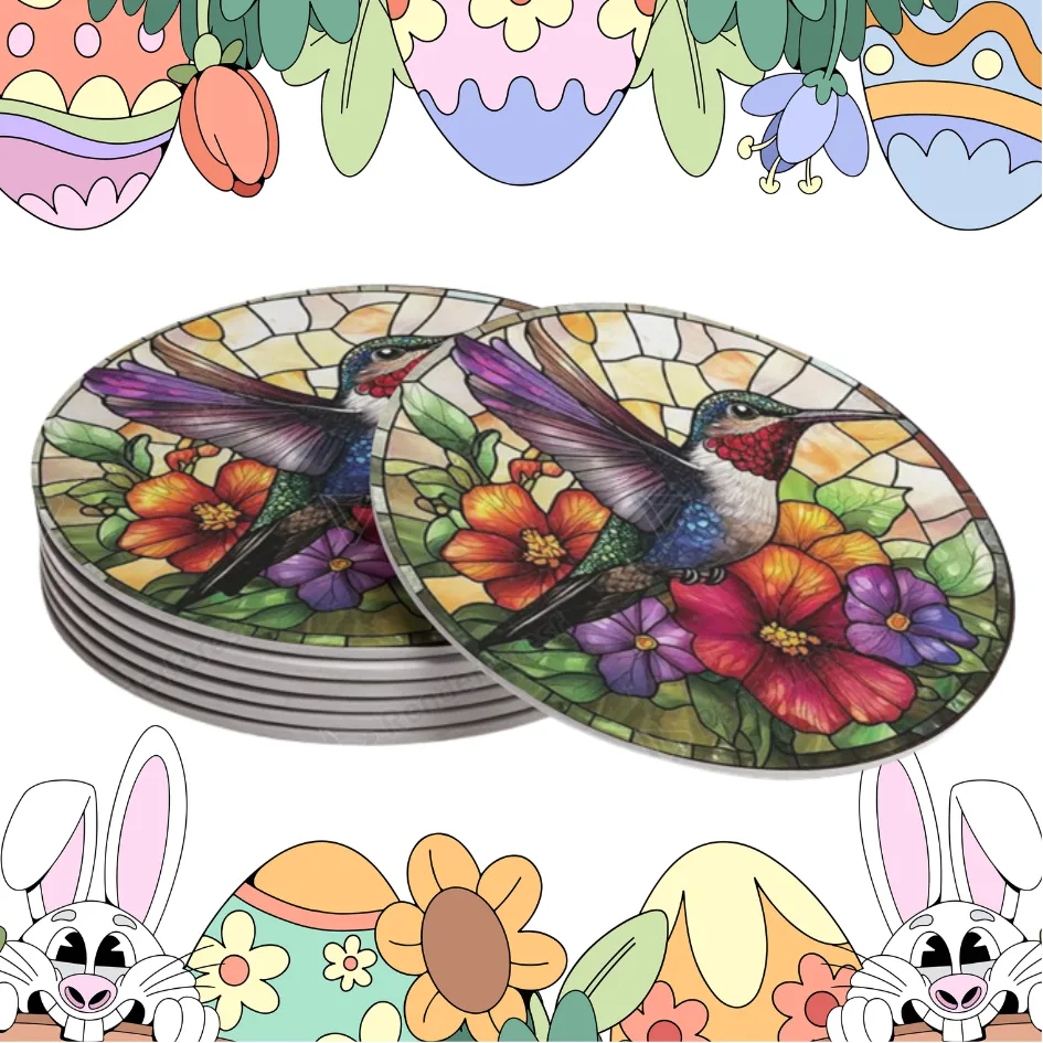 Posavasos Colibrí Floral Vitrificado