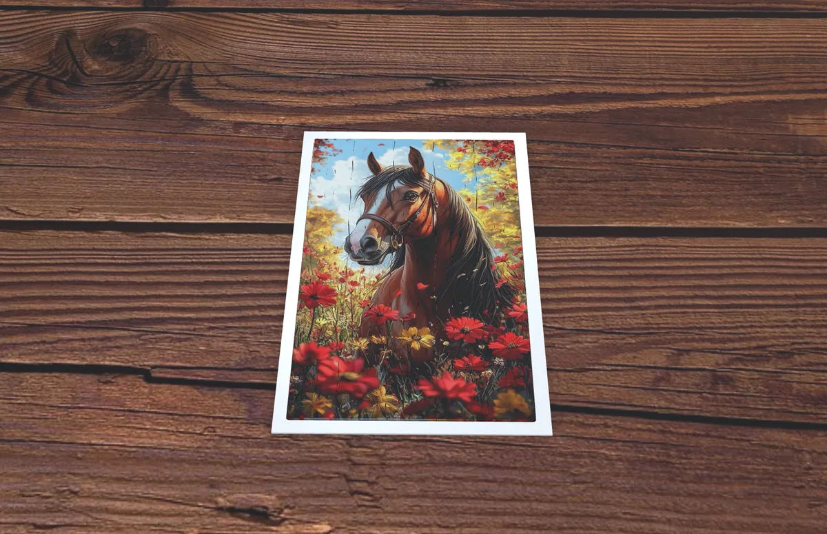 Rompecabezas Caballo entre Flores – 120 Piezas
